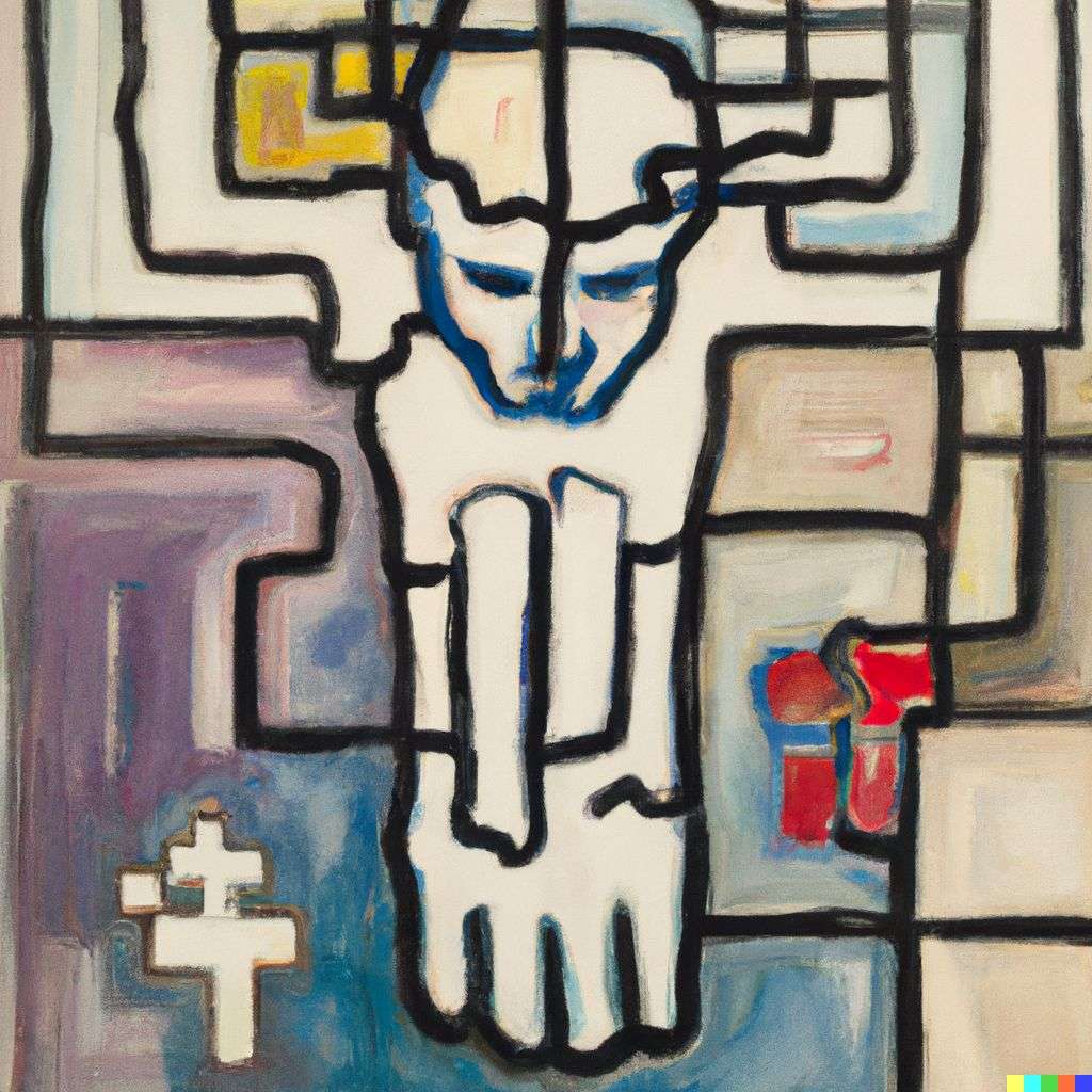 a representation of anxiety, painting by Piet Mondrian